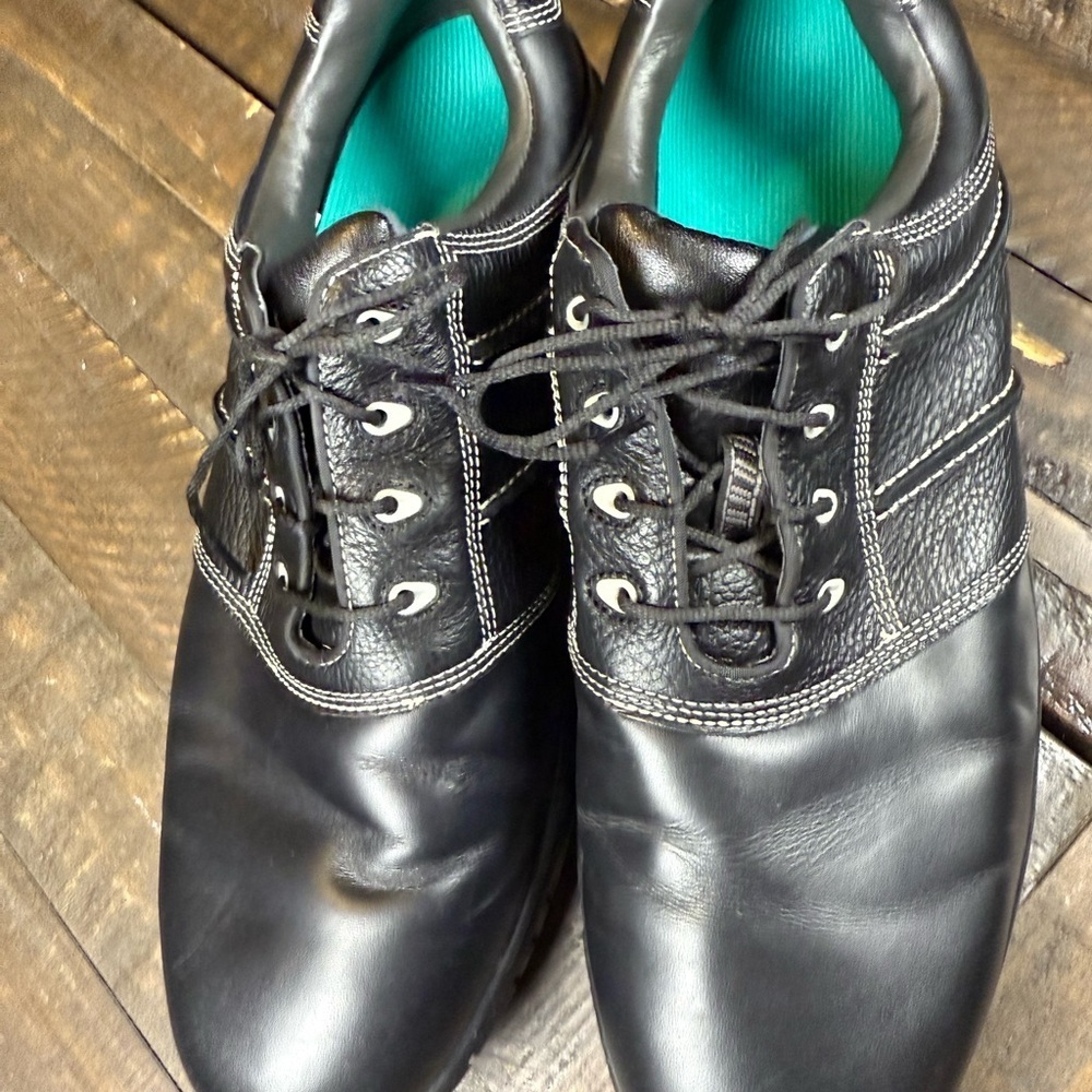 FootJoy Golf Shoes Women’s Black Leather Golf Shoes Size 10 SoftSpikes - Picture 7 of 13